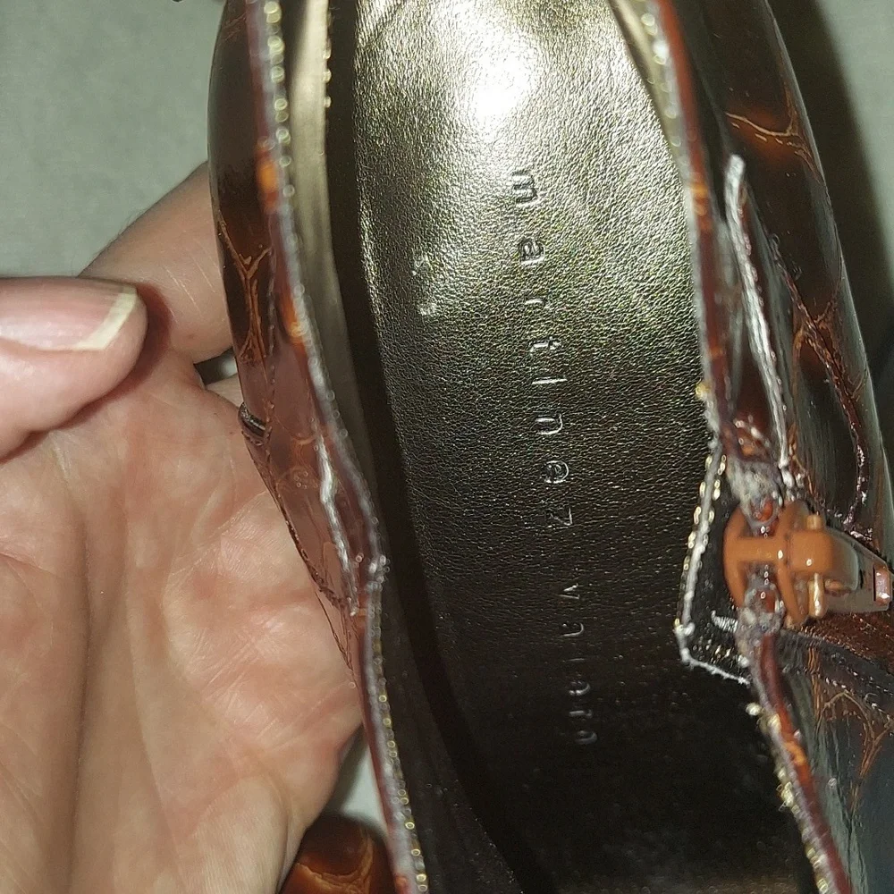 MARTINEZ VALERO Brown Crocodile Print Heeled Ankle Booties - Picture 10 of 10